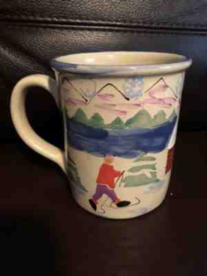 *RARE* ARTIST SIGNED STARBUCKS MADE IN HUNGARY MUG Mountains Snow Cabin SkierEUC - Sold on eBay Dec, 1st 2019 for $18.00