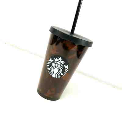 New Starbucks 16 oz Grande Mocha Swirl Tortoise Shell acrylic Cold Cup Tumbler - Sold on eBay Dec, 1st 2019 for $19.80