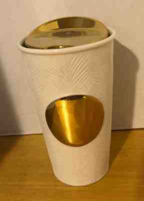 Starbucks Gold Polka Dot Collection Travel Mug Tumbler Ceramic w/ Lid 10 oz - Sold on eBay Nov, 30th 2019 for $20.00