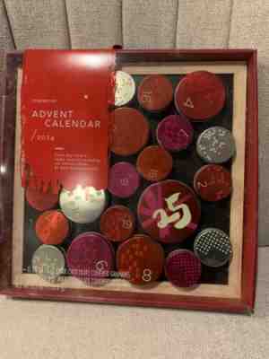 Starbucks advent calendar magnetic hanging board w/numbered empty tins - Sold on eBay Dec, 1st 2019 for $22.99