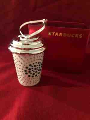 STARBUCKS NEW IN BOX SWAROVSKI CRYSTAL TO GO CUP ORNAMENT 2014 . Estate Find  - Sold on eBay Dec, 1st 2019 for $40.00