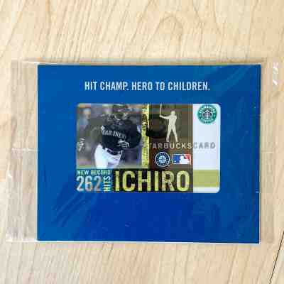 STARBUCKS Ichiro Suzuki Gift Card - Sealed 2005 (262 Hits MLB Record) $10 Loaded - Sold on eBay Dec, 1st 2019 for $24.75