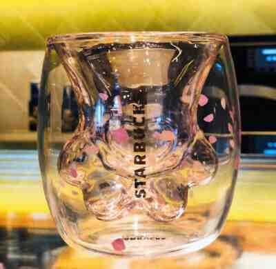 China 2019 Starbucks Sakura 6oz Pink Cat Paw New Double Wall Water Glass Mug NB - Sold on eBay Dec, 1st 2019 for $21.80
