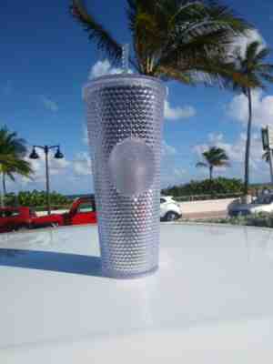 STARBUCKS 24oz Bling Platinum  Studded Tumbler 2019 WINTER HOLIDAY - Sold on eBay Dec, 1st 2019 for $26.00