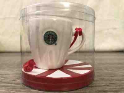 2003 Starbucks Pleated White Mug Cup Ornament Christmas Holiday Mermaid Siren - Sold on eBay Dec, 1st 2019 for $25.00