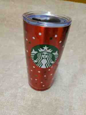 Starbucks Holiday 2018 Stainless Steel Tumbler 20 oz. Red/Polka Dots (NWT)  - Sold on eBay Dec, 1st 2019 for $19.99