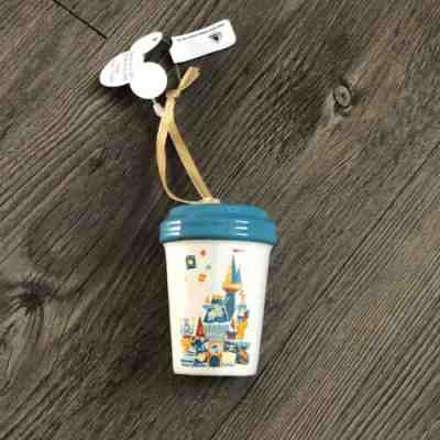 Disney Parks 2019 Starbucks Magic Kingdom Travel Tumbler Mug Ornament - Sold on eBay Dec, 2nd 2019 for $24.95