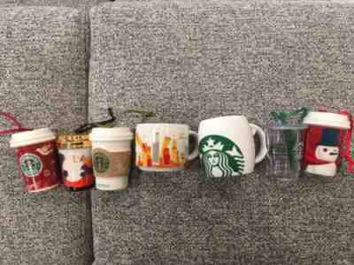 Lot Of 7 Collectible Starbucks Christmas Ornaments - Sold on eBay Dec, 2nd 2019 for $19.99