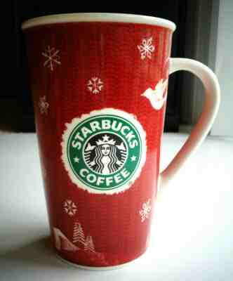 Starbucks - Holiday Christmas 2008 Coffee Mug - Deer Mermaid Red 16 oz Tea Cup - Sold on eBay Dec, 1st 2019 for $15.99