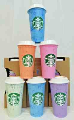 Starbucks Marble Hot Reusable Cups - Set Of 6 - New In Box NOT COLOR CHANGING  - Sold on eBay Dec, 1st 2019 for $17.80