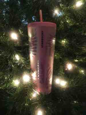New Limited Edition Starbucks 2019 Venti Pink Leaf Cold Cup Holiday Tumbler ???? - Sold on eBay Dec, 1st 2019 for $24.99