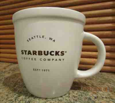 Starbucks Seattle WA White Matte Gloss Ceramic Coffee Mug Bronze 2016 16oz Tea - Sold on eBay Dec, 1st 2019 for $23.74