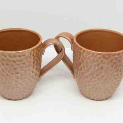 Lot of 2 Starbucks 2007 Copper Dimpled Textured Coffee Mugs Cups 15oz New Bronze - Sold on eBay Dec, 1st 2019 for $29.99