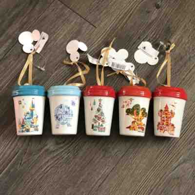 2019 Disney Set 5 Disney World Holiday Starbucks Travel Tumbler Ornament - Sold on eBay Dec, 1st 2019 for $118.95