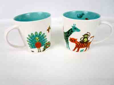 2 Starbucks Coffee Mug Cup KIDS Zoo Animals Safari New Bone China 2008 10 OZ - Sold on eBay Dec, 1st 2019 for $19.99