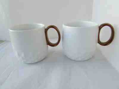 2013 Starbucks White with Copper Bronze Handles Coffee Tea Fall Mugs Cup Lot Set - Sold on eBay Dec, 1st 2019 for $21.99