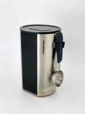 Starbucks 2012 Stainless Steel Coffee Canister w/ Spoon Scoop & Cork Bottom NICE - Sold on eBay Dec, 1st 2019 for $39.95