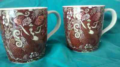 (2) 2008 Anniversary 12oz Starbucks Coffee Mug with Mermaid, double tails - Sold on eBay Dec, 4th 2019 for $54.00