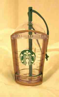 Starbucks Coffee Ornament 2016 COLD CUP FRAPPUCCINO Clear Dome Lid and Straw NEW - Sold on eBay Dec, 4th 2019 for $18.95