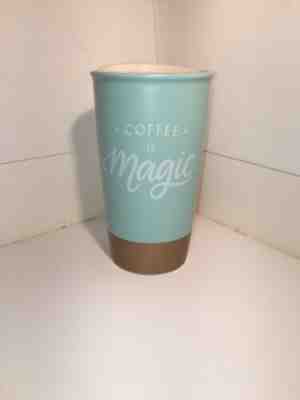 Starbucks Coffee is Magic Travel Mug Tumbler Gold Tiffany Blue Mint 12 oz - Sold on eBay Dec, 4th 2019 for $29.99