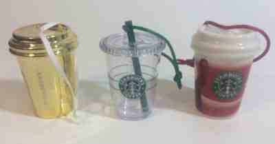 Starbucks Coffee Cup Christmas Tree Ornaments 2010 Lot of 3 - Sold on eBay Dec, 3rd 2019 for $20.00