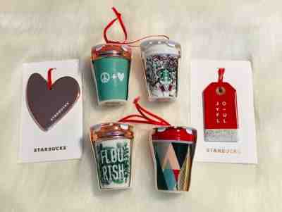 Starbucks Holiday Christmas 2017 Ceramic Ornament Collectible Lot of 6  - Sold on eBay Dec, 3rd 2019 for $32.50