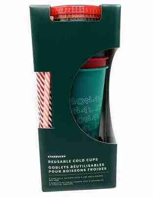 NEW Starbucks 2019 Holiday Christmas Winter Reusable Cold Cups 5 pack w/  Straws - Sold on eBay Dec, 3rd 2019 for $17.95
