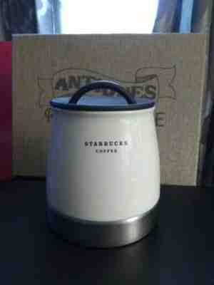 Starbucks 2007 56 OZ 2 LB Coffee Canister Stainelss & Ceramic Cookie Jar - Sold on eBay Dec, 3rd 2019 for $21.99