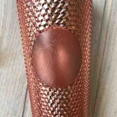 Starbucks Tumbler Iridescent Rose Gold Pink Studded Rainbow Cold Cup 24 Oz 2019 - Sold on eBay Dec, 3rd 2019 for $45.00