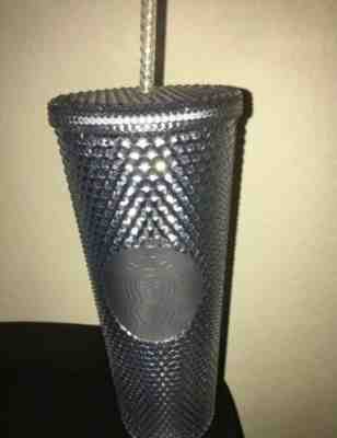 NEW STARBUCKS 2019 Venti Bling Platinum  Studded Cold Cup Tumbler WINTER HOLIDAY - Sold on eBay Dec, 3rd 2019 for $26.99