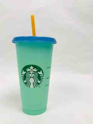 Starbucks Reusable Color Changing Cold Cup Blue Sky Cobolt Summer 2019 Venti 24  - Sold on eBay Dec, 3rd 2019 for $29.99