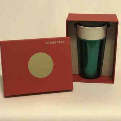Starbucks Kelly Green Double Wall Ceramic Steel Coffee Travel Mug Tumbler 2015 - Sold on eBay Dec, 3rd 2019 for $17.99