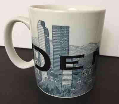 New Starbucks 2002 Barista Skyline Series One DENVER 18oz Blue Black White - Sold on eBay Dec, 3rd 2019 for $24.95