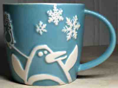 Starbucks Coffee Mug  Holiday 2007 Blue  White Penguin Snowman 8 Oz  - Sold on eBay Dec, 3rd 2019 for $17.98