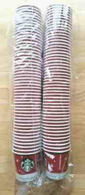 100 NEW Starbucks 4 oz Paper Cups Christmas Holiday Red w/Green  - Sold on eBay Dec, 3rd 2019 for $22.00