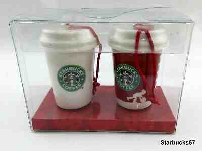 Starbucks Two Pack Coffee Cup Mug Ornaments Christmas White Red 2006 New S56 - Sold on eBay Dec, 3rd 2019 for $18.95