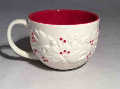 Starbucks Mug 2008 12 fl oz Christmas Holiday Cup Red/White with Holly and Doves - Sold on eBay Dec, 3rd 2019 for $15.00