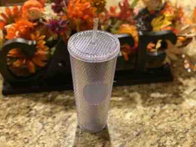 NEW STARBUCKS 2019 Venti Bling Platinum  Studded Cold Cup Tumbler WINTER HOLIDAY - Sold on eBay Dec, 3rd 2019 for $26.00