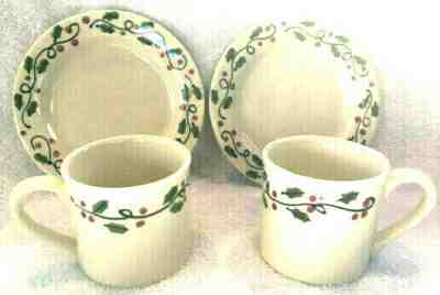 Hartstone For Starbucks Holly Berry Mug & Dessert Plate Handpainted Set of 2 USA - Sold on eBay Dec, 3rd 2019 for $38.95