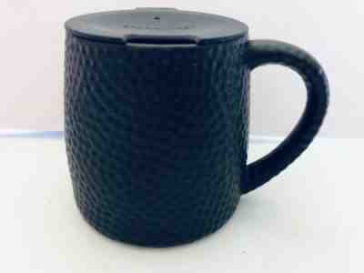 2014 Starbucks Black Hammered Barrell w/lid 14 oz Coffee Mug - Sold on eBay Dec, 3rd 2019 for $25.00