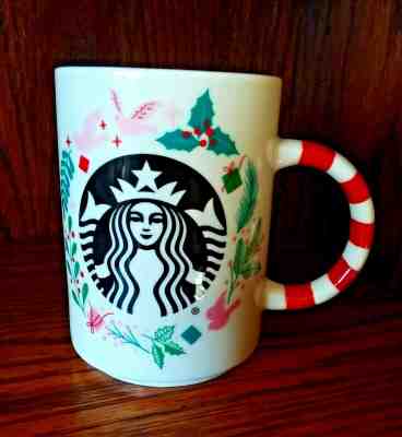 Starbucks Coffee Mug Cup Christmas 2018 Red Candycane Siren 12 oz Ceramic Holida - Sold on eBay Dec, 3rd 2019 for $18.88