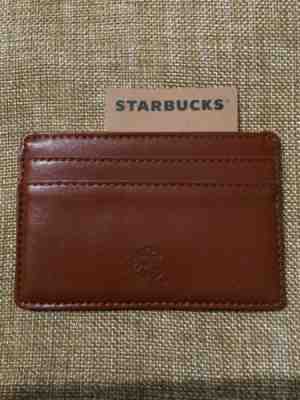 Starbucks Small Brown Yellow Leather Wallet Card Holder 2018 Limited Edition - Sold on eBay Dec, 3rd 2019 for $28.99