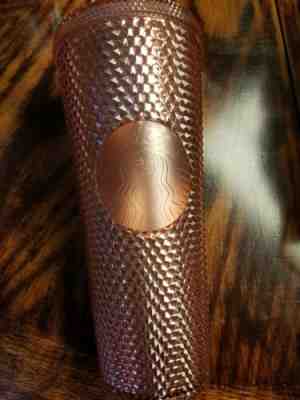 Starbucks 2019 Rose Gold Pink Studded Venti 24oz Tumbler **READ** - Sold on eBay Dec, 3rd 2019 for $45.00