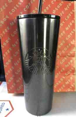 *New* 2019 Starbucks Black Christmas Tumbler Stainless Steel 24 Oz Holiday - Sold on eBay Dec, 3rd 2019 for $39.98