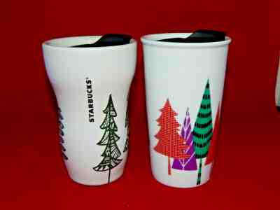 Starbucks Christmas Ceramic Mugs Double Wall Travel Tumblers  - Sold on eBay Dec, 3rd 2019 for $18.00
