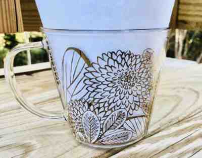 New Starbucks Clear Glass Gold Butterfly Flower Mug Fall 2019 Rare 14oz - Sold on eBay Dec, 3rd 2019 for $26.99