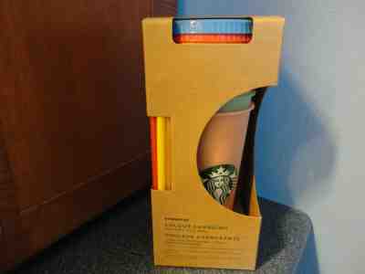 Starbucks Reusable COLOR CHANGING Cold Cups 5 Venti 24 oz.w/ Lids Straws New  - Sold on eBay Dec, 3rd 2019 for $75.00