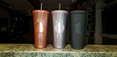 Starbucks 2019 Limited Edition Studded Tumbler - Matte Black - Rose Gold- Silver - Sold on eBay Dec, 3rd 2019 for $138.50