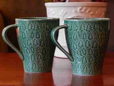 Starbucks 2008 Green Christmas Tree Mugs/Cups by Design House Stockholm Set (2) - Sold on eBay Dec, 3rd 2019 for $32.00