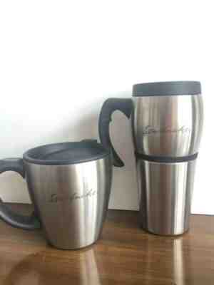 Set of 2 Vintage Starbucks 12 oz And 16 Oz  Stainless Steel Travel Mug W/Lids - Sold on eBay Dec, 3rd 2019 for $28.00